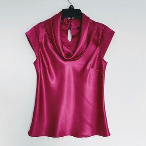 NWOT Banana Republic Sz XS Hot Pink Cowl Neck Top